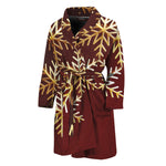 Golden Snowflake Print Men's Bathrobe