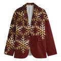Golden Snowflake Print Men's Blazer
