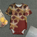 Golden Snowflake Print Men's Bodysuit
