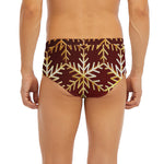Golden Snowflake Print Men's Briefs