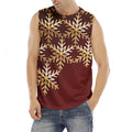 Golden Snowflake Print Men's Fitness Tank Top