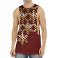 Golden Snowflake Print Men's Muscle Tank Top