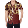 Golden Snowflake Print Men's Shirt