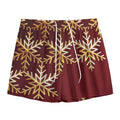 Golden Snowflake Print Mesh Shorts