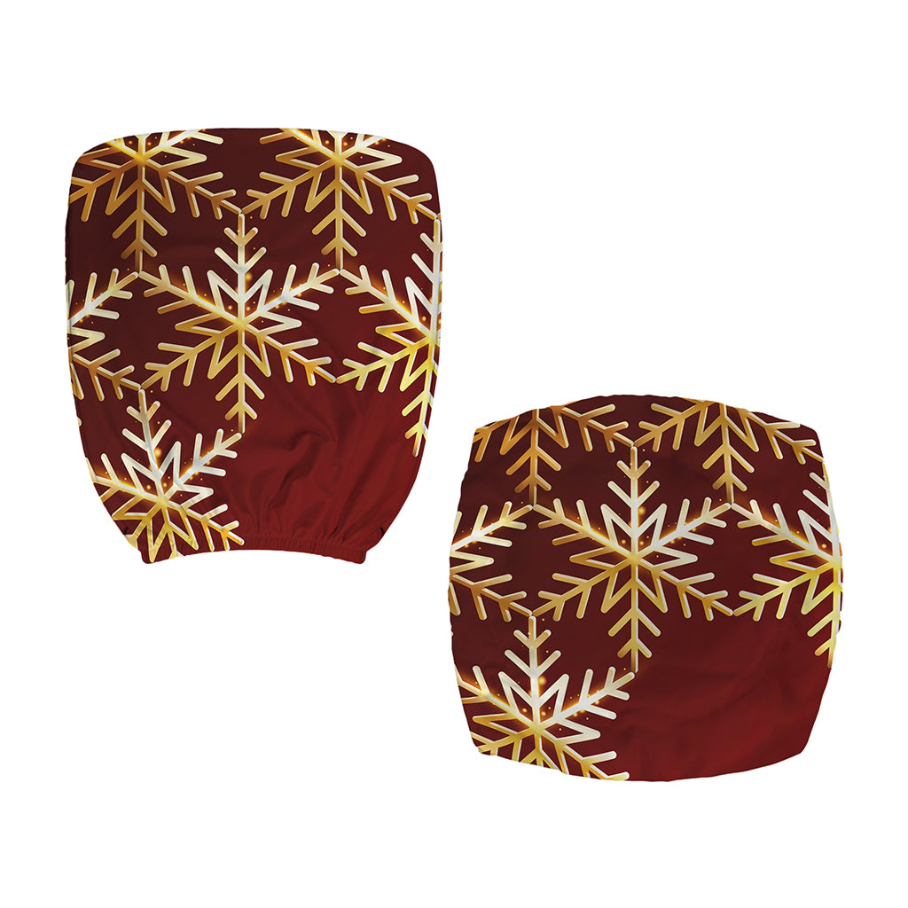 Golden Snowflake Print Office Chair Cover
