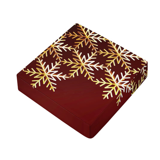 Golden Snowflake Print Outdoor Seat Cushion Cover