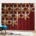 Golden Snowflake Print Pencil Pleat Curtains