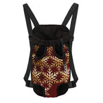 Golden Snowflake Print Pet Carrier Backpack