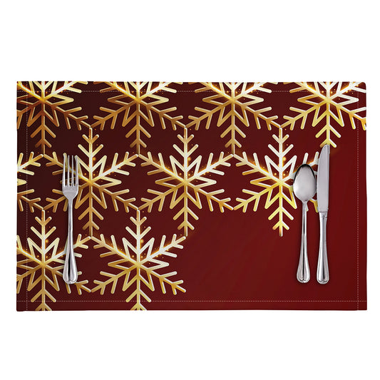 Golden Snowflake Print Placemat