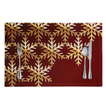 Golden Snowflake Print Placemat