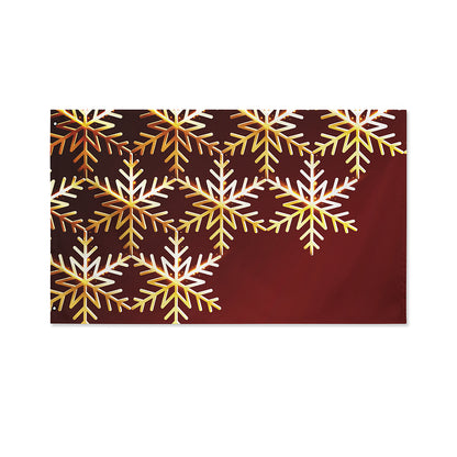 Golden Snowflake Print Polyester Flag