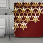 Golden Snowflake Print Polyester Shower Curtain