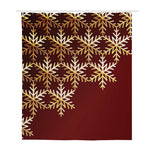 Golden Snowflake Print Polyester Shower Curtain