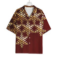 Golden Snowflake Print Rayon Hawaiian Shirt