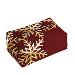 Golden Snowflake Print Rectangle Tissue Box Cover