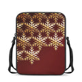 Golden Snowflake Print Rectangular Crossbody Bag