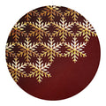 Golden Snowflake Print Round Blanket