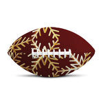 Golden Snowflake Print Rugby Ball