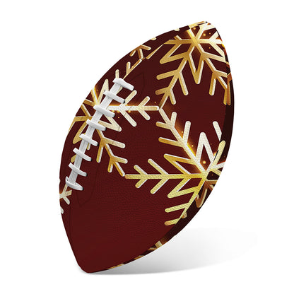 Golden Snowflake Print Rugby Ball