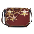 Golden Snowflake Print Saddle Bag