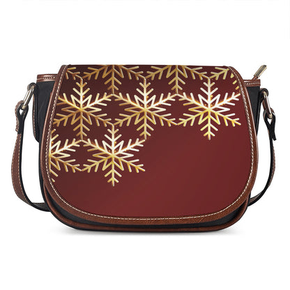Golden Snowflake Print Saddle Bag