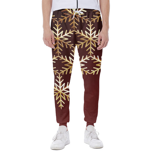 Golden Snowflake Print Scuba Joggers