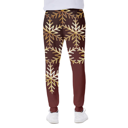 Golden Snowflake Print Scuba Joggers