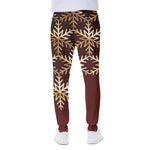 Golden Snowflake Print Scuba Joggers