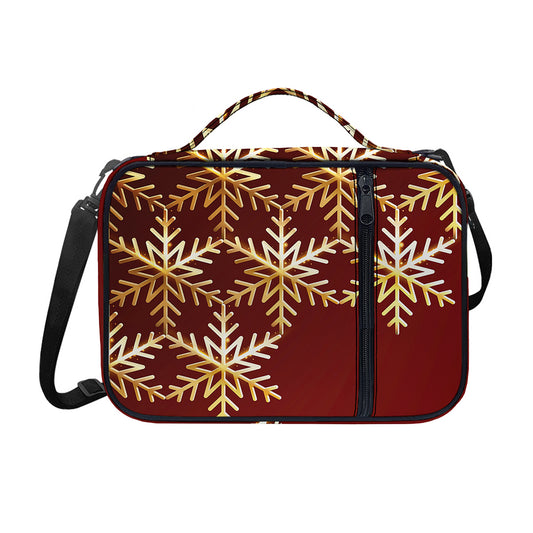 Golden Snowflake Print Shoulder Strap Bible Bag