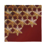 Golden Snowflake Print Silk Bandana