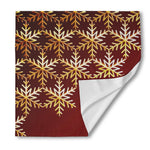 Golden Snowflake Print Silk Bandana