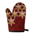 Golden Snowflake Print Single Oven Mitt