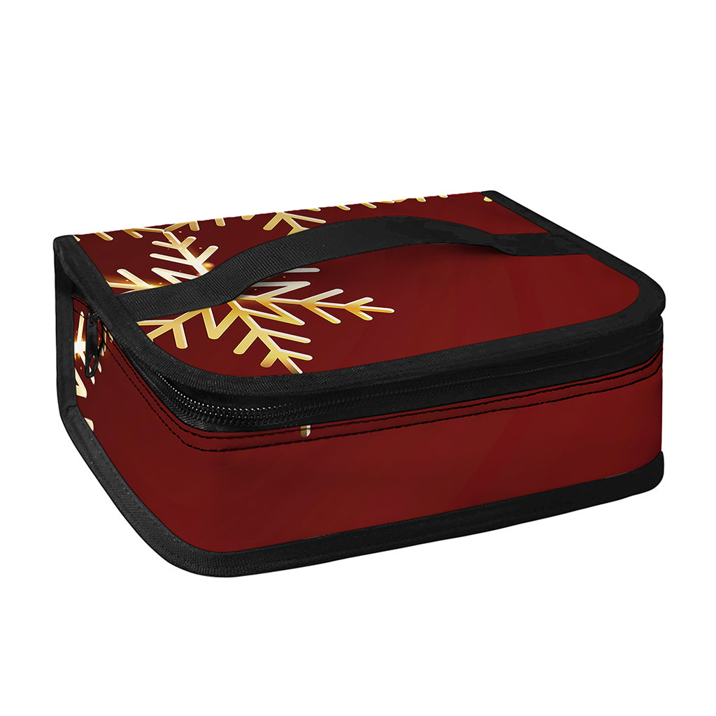 Golden Snowflake Print Small Lunch Bag