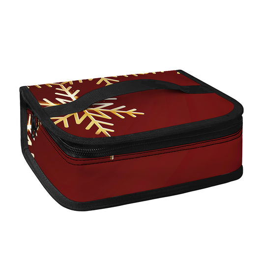 Golden Snowflake Print Small Lunch Bag