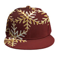 Golden Snowflake Print Snapback Cap