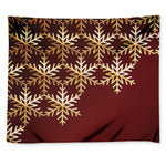 Golden Snowflake Print Tapestry