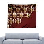 Golden Snowflake Print Tapestry