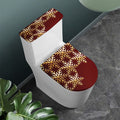 Golden Snowflake Print Toilet Lid And Tank Cover Set