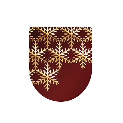 Golden Snowflake Print Toilet Lid Cover