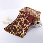 Golden Snowflake Print Towel
