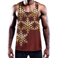 Golden Snowflake Print Men's Workout Tank Top