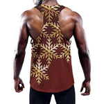 Golden Snowflake Print Training Tank Top