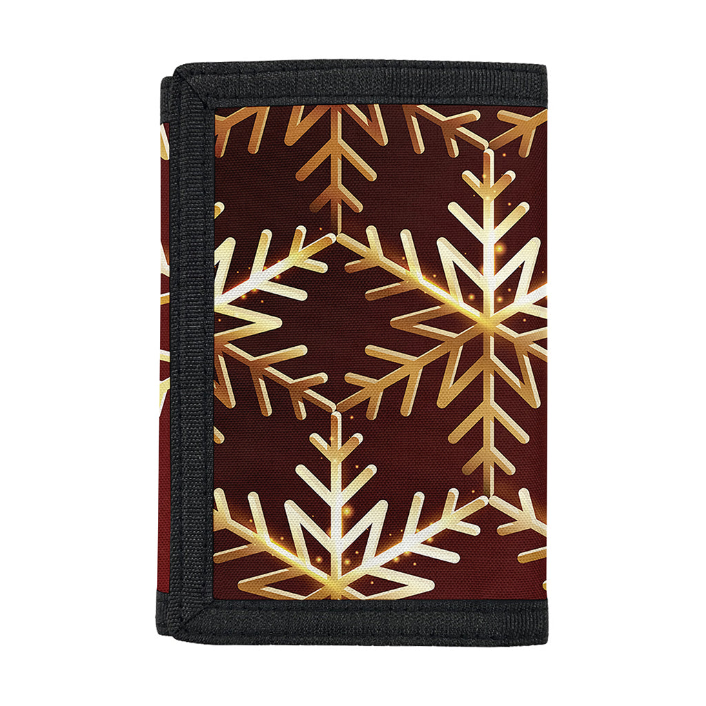 Golden Snowflake Print Trifold Wallet