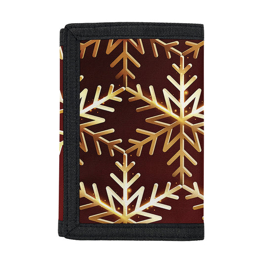 Golden Snowflake Print Trifold Wallet
