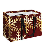 Golden Snowflake Print Utility Tote Bag