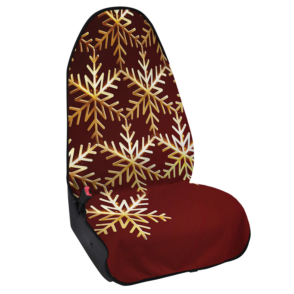 Golden Snowflake Print Waterproof Car Seat Cover