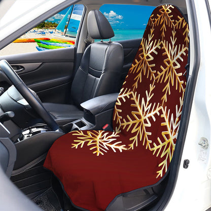 Golden Snowflake Print Waterproof Car Seat Cover