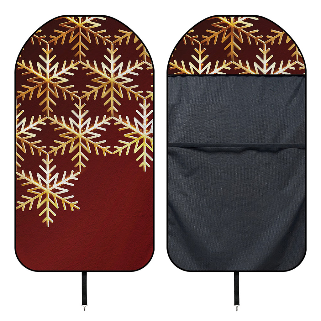 Golden Snowflake Print Waterproof Car Seat Cover
