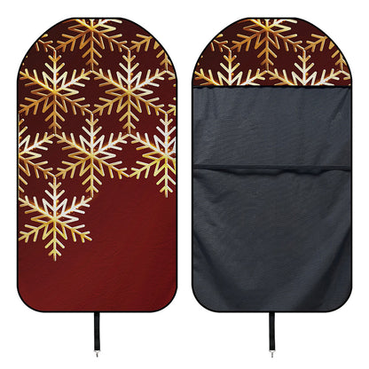 Golden Snowflake Print Waterproof Car Seat Cover