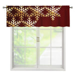 Golden Snowflake Print Window Valance
